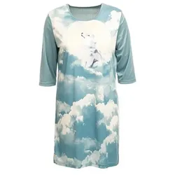 LITTLE ROSE Bigshirt, 3/4-Arm Mikrofaser Seitenschlitze bedruckt