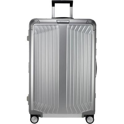 Hartschalen-Trolley SAMSONITE "LITE-BOX ALU", Gr. B/H/T: 51cm x 76cm x 28cm 91 l, silber (aluminium), Aluminium, unifarben, festlich, Koffer, aus Aluminium, mit voll gefüttertem Innenraum, mit Kantenschutz