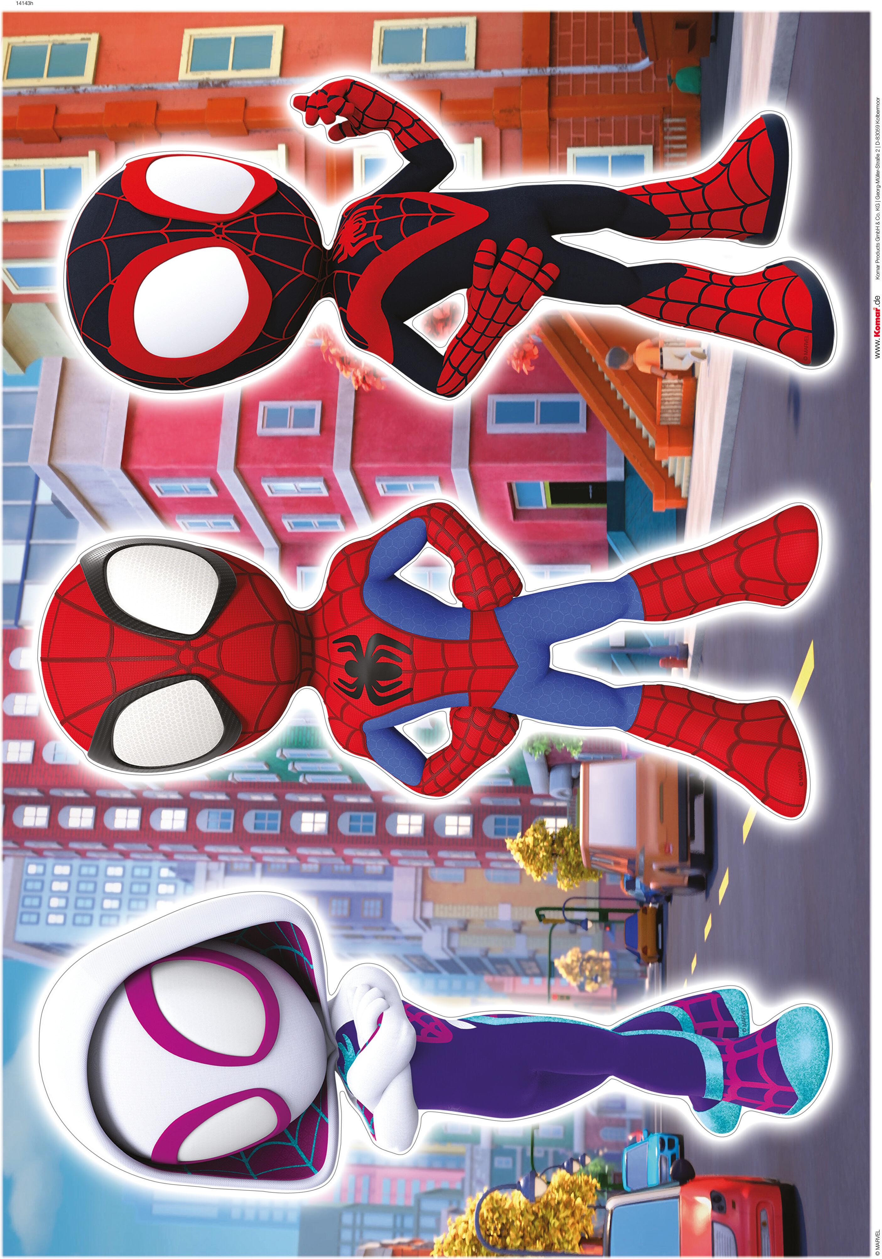 Wandtattoo KOMAR "Spidey and His Amazing Friends Trio - Grösse 50 x 70 cm", bunt, Disney, Folie, Wandtattoos, Wandtattoo, selbstklebend, Wandsticker, Kinderzimmer bunt Disney