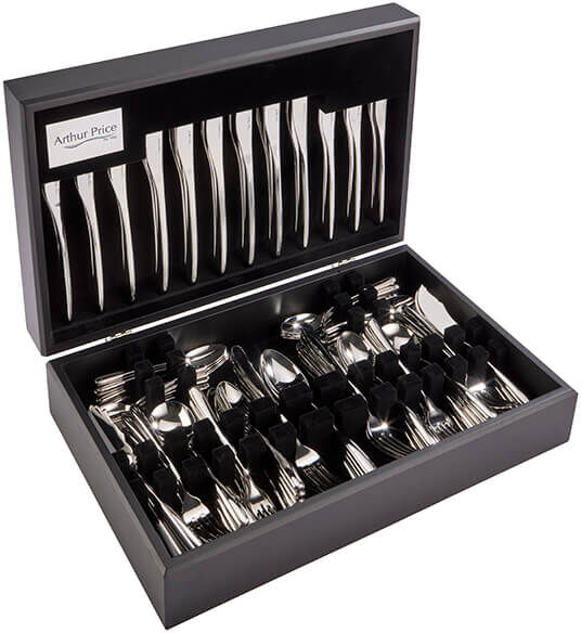 Arthur Price Signature Echo 124 Piece 12 Person Canteen Set plus FREE Extra 12 Tea Spoons