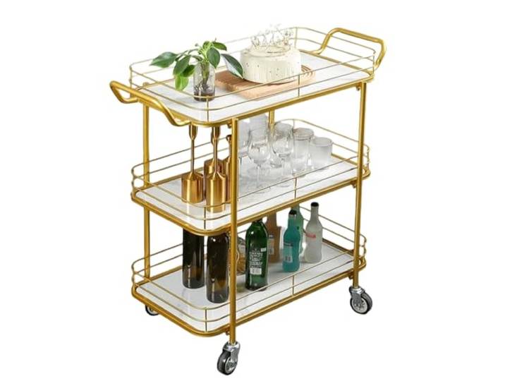 Kx9Lb8d Rollwagen Rollwagen mit 3 Etagen, mobiler Speise- und Getränkewagen for Hotels Restaurants