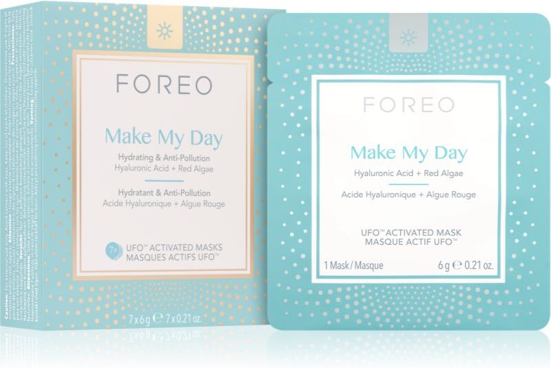 FOREO UFO™ Make My Day Schützende Gesichtsmaske mit feuchtigkeitsspendender Wirkung 7 x 6 g