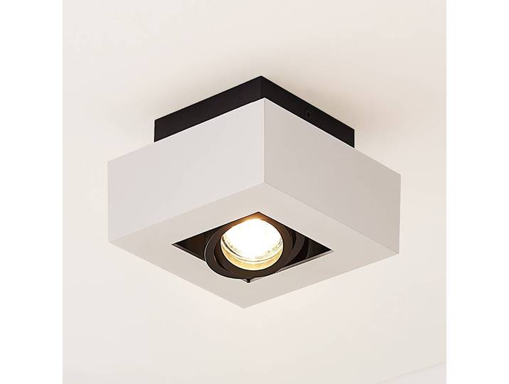 Arcchio Strahler Vince, 14 x cm, weiß/schwarz, GU10 VINCE Arcchio, dimmbar, weiß / opal, für Flurbereich, Aluminium, Modern