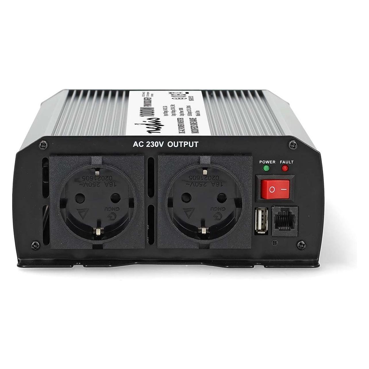 Nedis Power Inverter änderte Sinus-Wellen - Eingangsspannung: 24 V DC - Geräteausgangsanschluss: Typ (PIM100024FGY)