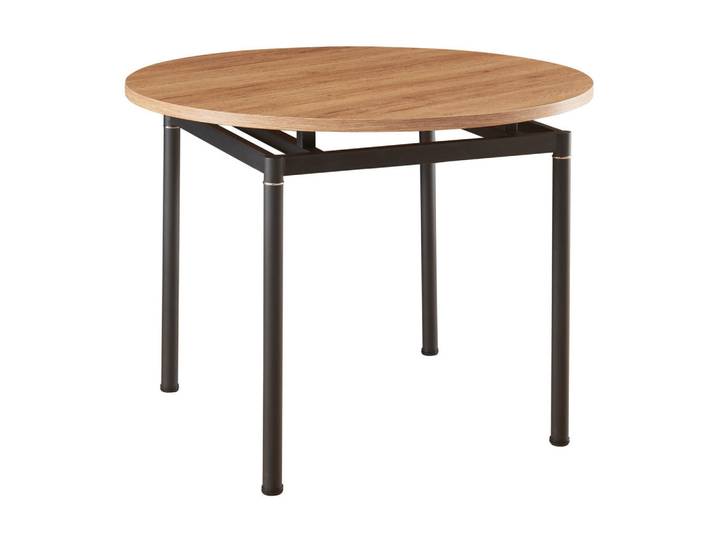 [en.casa] Esstisch Hemnes, Eichefarben, Metall, Rund, 100x75x100 cm, Esszimmer, Esstische