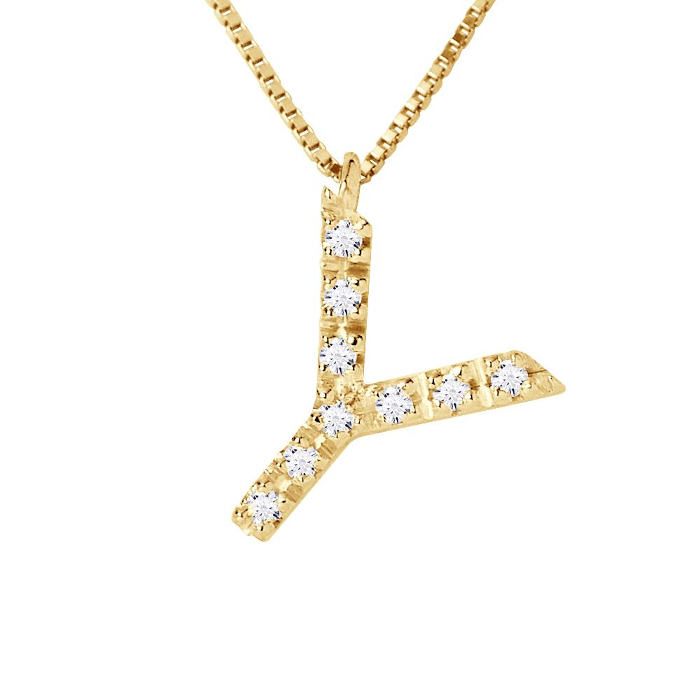 Collar ABC Diamonds 0,05 Cts BRIEF "Y" ??Yellow Gold 18k