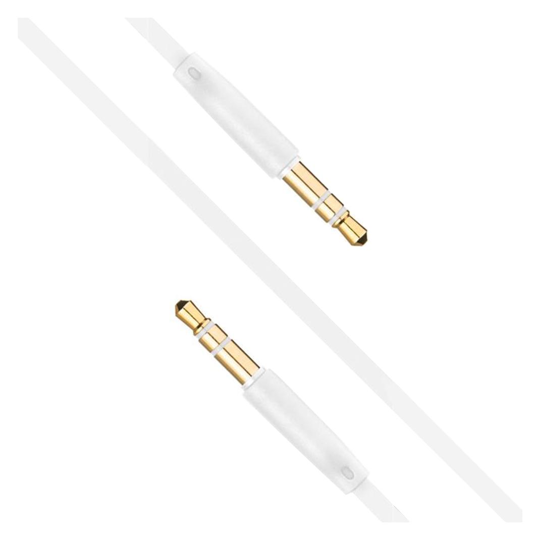 Fixed Audio 2x3.5mm Guldbelagt fladt kabel 1m Hvid (1 m, AUX Kabel) (FIXM-AUX-WH)
