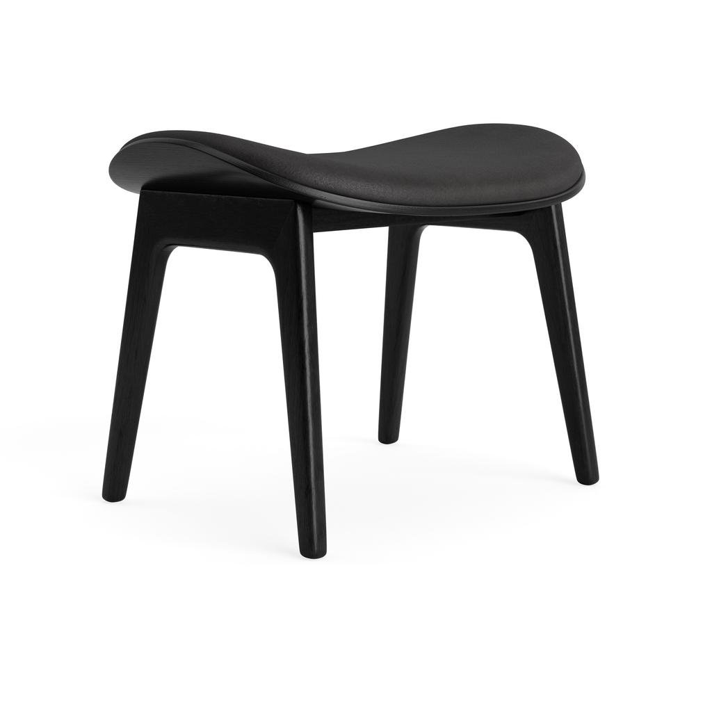 NORR11 Elephant Lounge Hocker (Gestell Eiche schwarz, Dunes Leder anthrazit) Gestell Eiche schwarz, Dunes Leder anthrazit W1Ele14018FSCoblvl21003