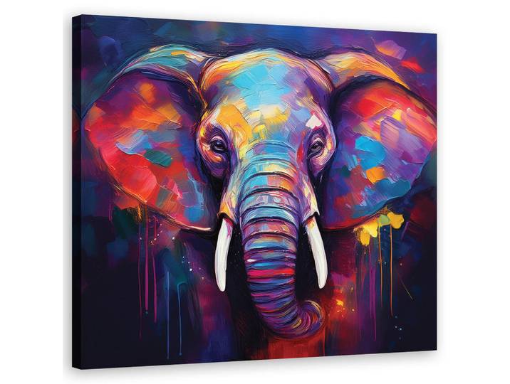 Feeby Wandbild elefant tiere pop art, Mehrfarbig, Tiere, Rechteckig, 50x50 cm, Bilder & Rahmen, Bilder, Leinwandbilder