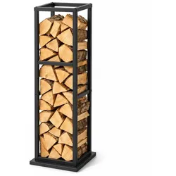 Relaxdays Hohes Kaminholzregal aus Metall Schwarz