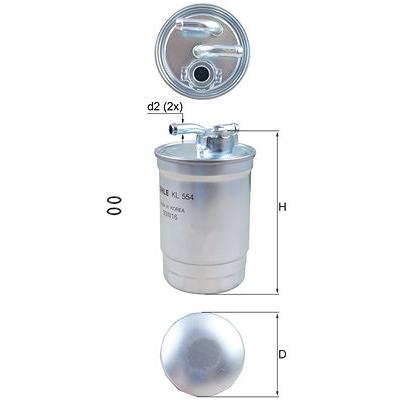 Mahle Kraftstofffilter [Hersteller-Nr. KL554D] für VW, Audi