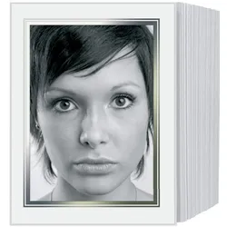 Daiber, Bilderrahmen, 1x125 Endlospassepartouts 13x18 weiss/Foliengepr.Silberrand (13 x 18 cm)