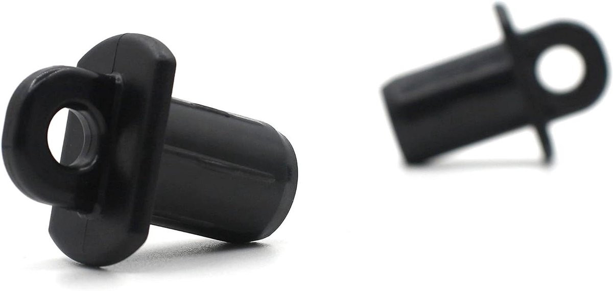Jaloezie Bodem Rod Cap - Zwart Rolgordijn Eindkap voor 18mm Buis met Bungee Oor