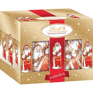 Lindt Weihnachtsmann Mini, Höhe 6,3 cm, Alpenvollmilch-Schokolade, je 10 g, 20 Stück
