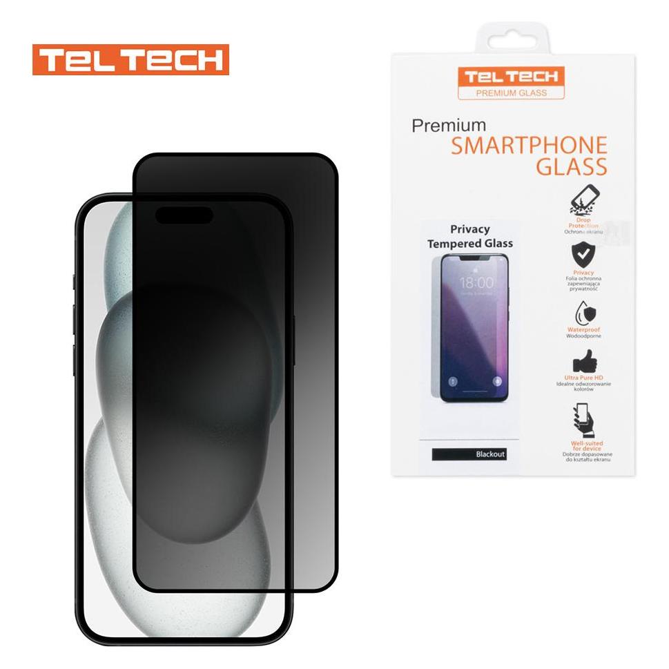 Teltech Premium Gehärtetes Glas Sichtschutz Blackout Iphone 14 Pro (Apple iPhone 14 Pro) (58789002)