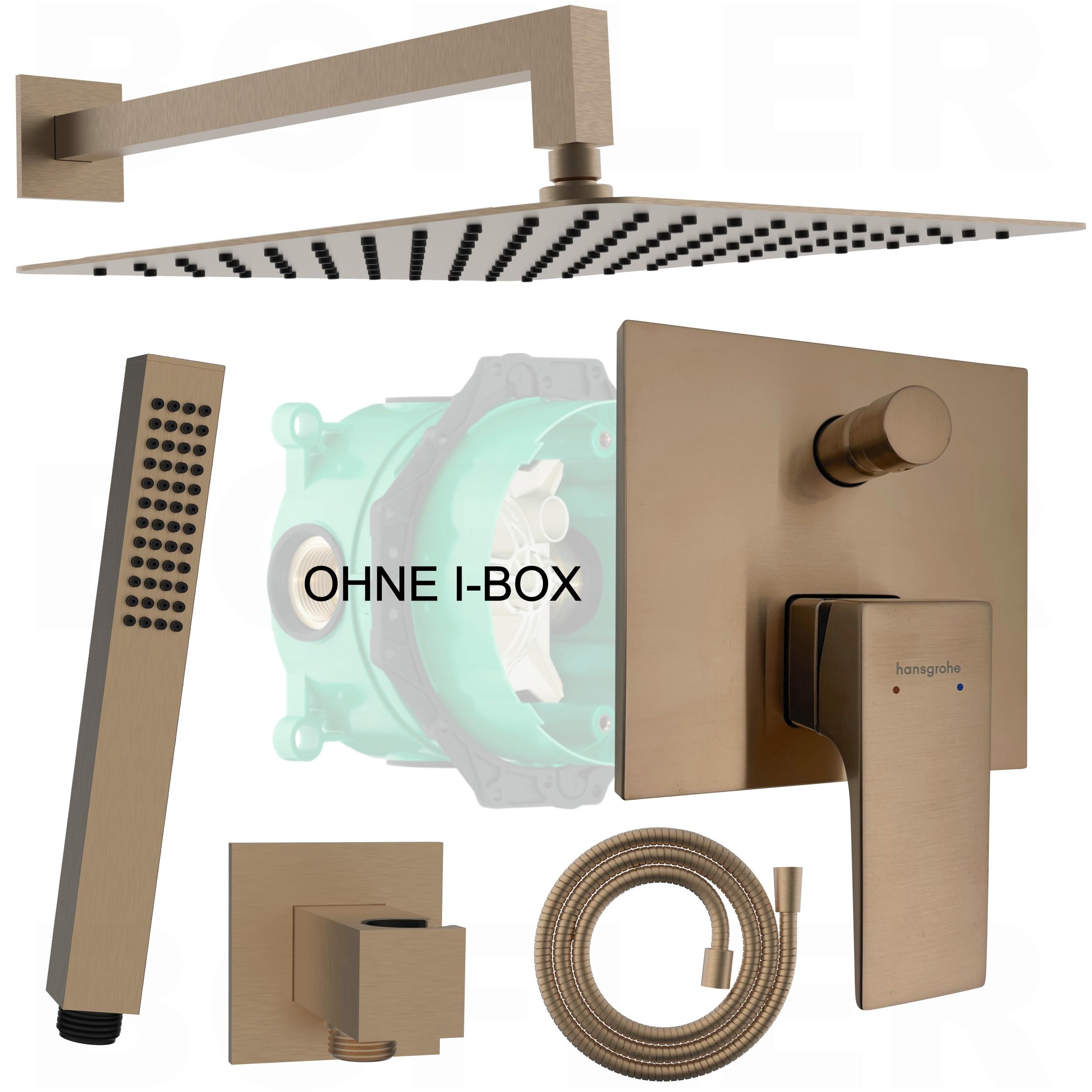 HANSGROHE METROPOL | BOFLER Unterputz Duschsystem Dusche #86-O, Armatur, Regendusche 30x30cm, Handbrause, Brauseschlauch, Brausehalter, brushed BRONZE