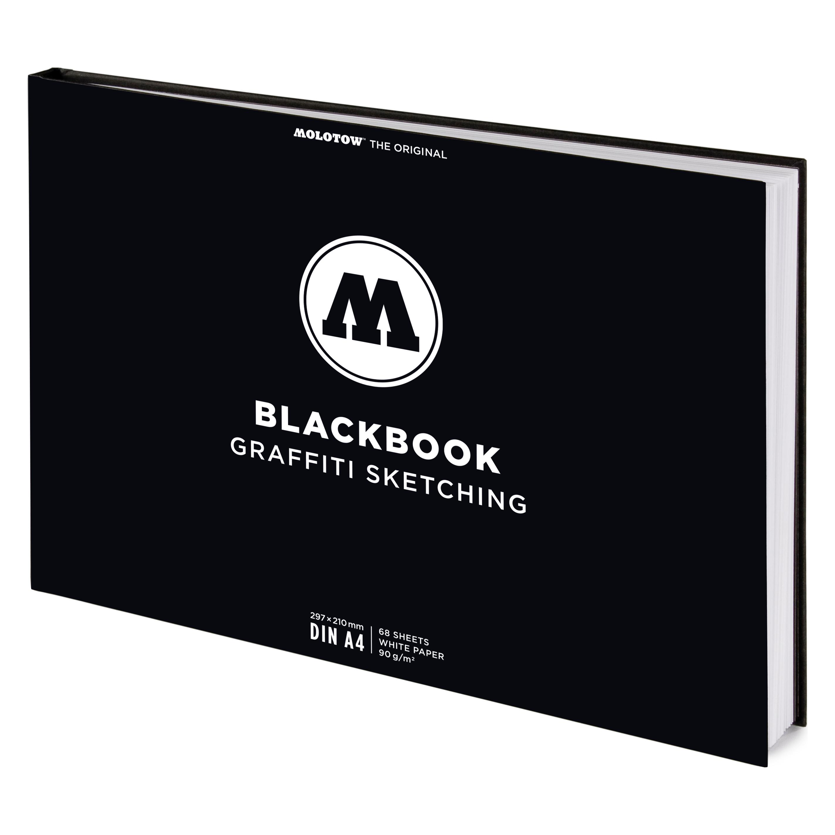 Molotow Skizzenbuch Blackbook Graffiti Sketching DIN A4 Landscape (A4, Blanko, Harter Einband) (MO801208)