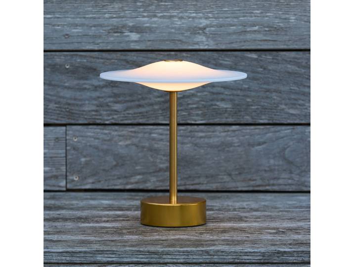 Sinus 22 Portable LED-Tischlampe, messing, IP44 - Piet Hein - Balkon - Design - Aluminium - Einflammig