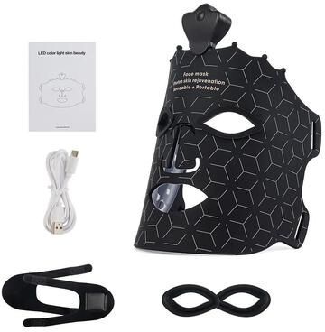 Uplift Picks 7 Color LED Face Mask For Wireless Red Light Skin Care black