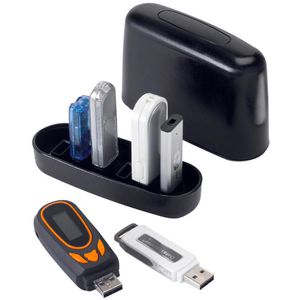 Exponent USB-Stick-Box 47002, schwarz, aus Kunststoff, für 6 USB-Sticks