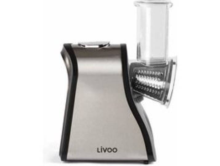 Râpe électrique multifonctions - LIVOO - DOP192 - 4 cônes interchangeables - Acier inoxydable - Noir et gris