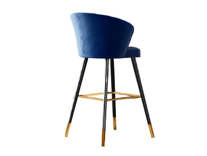 Xlmoebel Barhocker Eleganter blauer Samt Barhocker mit bequemer Sitzfläche (1 St., BARHOCKER), Hergestellt in Europa