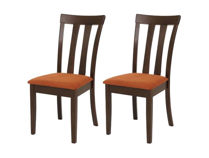 ESSZIMMERSTUHL Orange, Dunkelbraun 2er-Set