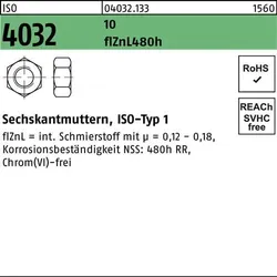 Sechskantmutter ISO 4032 M18 13 zinklamellenb. 100 Stück