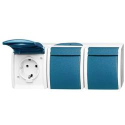 ABB 2CKA002084A0698 Schutzkontakt-Steckdose IP44 Blau-Grün, Lichtgrau (RAL 7035)