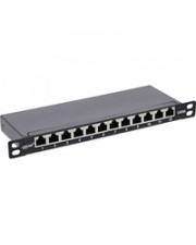 InLine 10" Patchfeld Cat.6A 0.5HE 12-fach schwarz RAL9005 Patch-Panel (76819S)