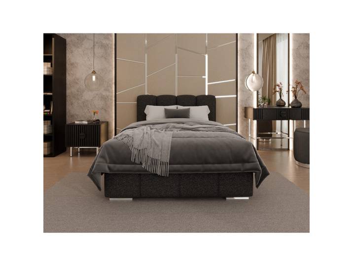 Homesy Polsterbett Zaira 120x200cm – Elegantes Polsterbett für modernen Wohnstil, Zonierte Multi-Taschen-Federkern (24cm), schwarz, Schwarz, Holz, Mode, 120x200 cm, Schlafzimmer, Betten, Polsterbetten