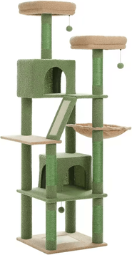 Inspire Essentials Large Cat Tree Tower For Indoor Cats With Plush Condo Perches Scratching Posts And Hideaway Caves amt0239gn