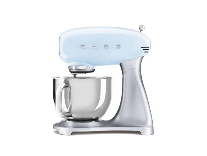 Smeg, SMF02PBEU Küchenmaschine, 10 Geschwindigkeitsstufen, Planetenrührwerk, Sicherheitsabschaltung, 2 Rührbesen, Kugelgriff aus Edelstahl, 800 W, Pastellblau