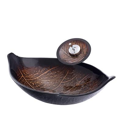 Waschbecken für Badezimmer / Armatur für Badezimmer / Einbauring für Badezimmer Moderne - Hartglas Rechteckig Vessel Sink