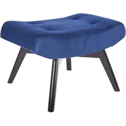 Bhp, Hocker, Hocker Bezug Samt dunkelblau Holzfüsse schwarz (65 x 42 x 43 cm)
