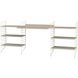 Schreibtisch mit Regal minimalistisch Beige Beige