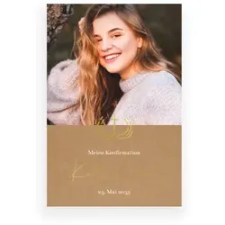Einladungskarte Konfirmation: Schlicht mit Foto in Kraft Look