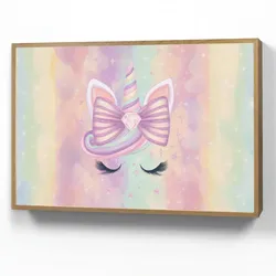 NACHTTISCHLAMPE MIT AKKU Einhorn - Glitzer - Regenbogen - Pastell 100x70 cm