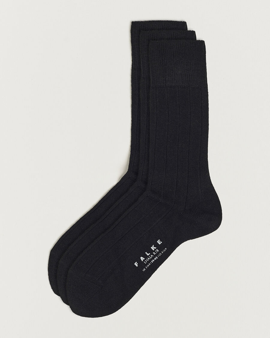 Falke 3-Pack Lhasa Cashmere Socks Black men One size Sort