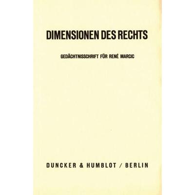 Dimensionen des Rechts., Gebundene Ausgabe von , Duncker & Humblot, 978-3-428-02989-1
