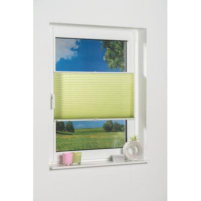 Plissee K-HOME "Klemmfix Pisa", grün, B:120cm H:130cm, Obermaterial: 100% Polyester, Plissees, Crushed-Optik, Topseller