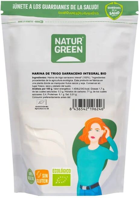 NaturGreen Farinha De Trigo Sarraceno Integral Sem Glúten Bio 500 g