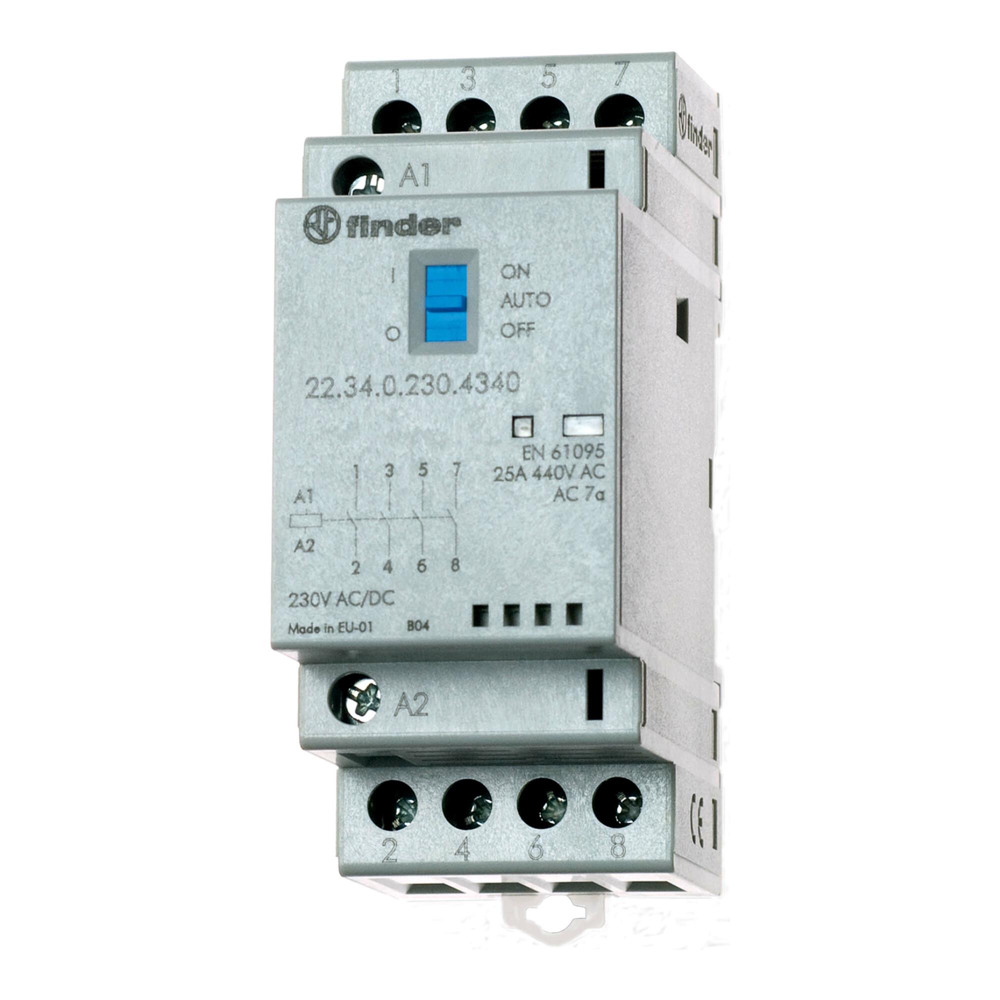 Finder Installationsschütz 24VAC/DC,4S,LED 22.34.0.024.4340 (223400244340)