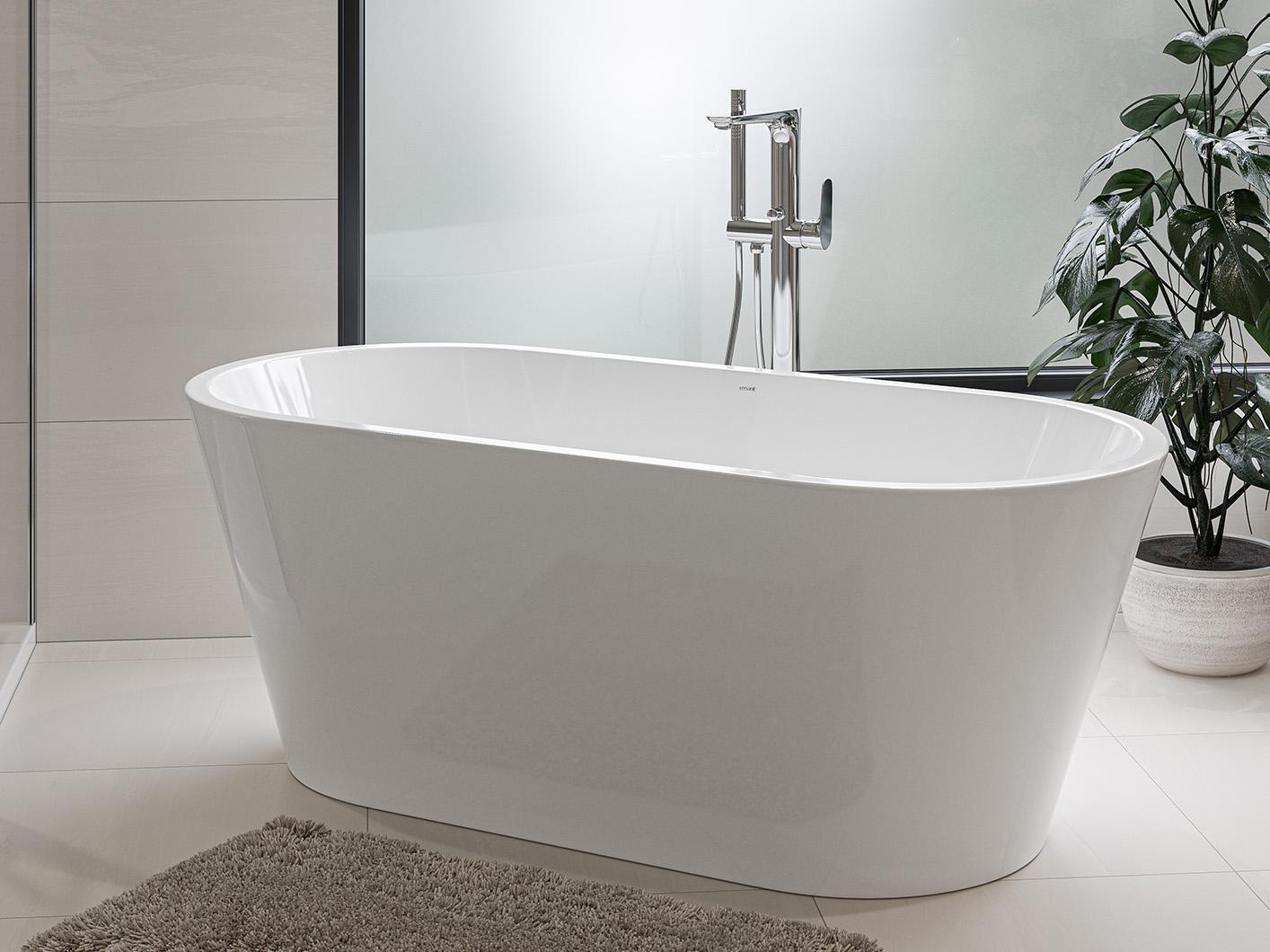 Wanne Crea Oval 160x75 glänzend : Weiss glänzend