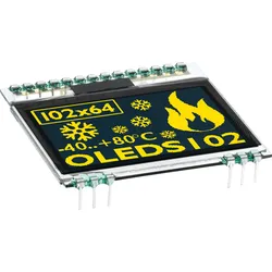 EA OLEDS102-6LGA - Grafik-OLED, 102x64, 1,7 Zoll, gelb,