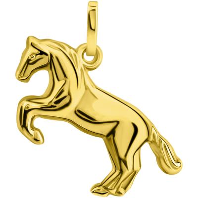 Kettenanhänger FIRETTI "Schmuck Geschenk Gold 375 Halsschmuck Anhänger Pferd", gold (gelbgoldfarben), Schmuckanhänger, Damen, Gelbgold 375, 0,5 g, Kettenanhänger