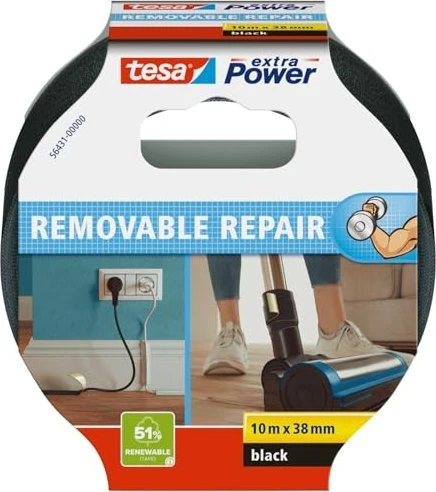 Tesa extra Power Gewebeband 10m 38mm schwarz