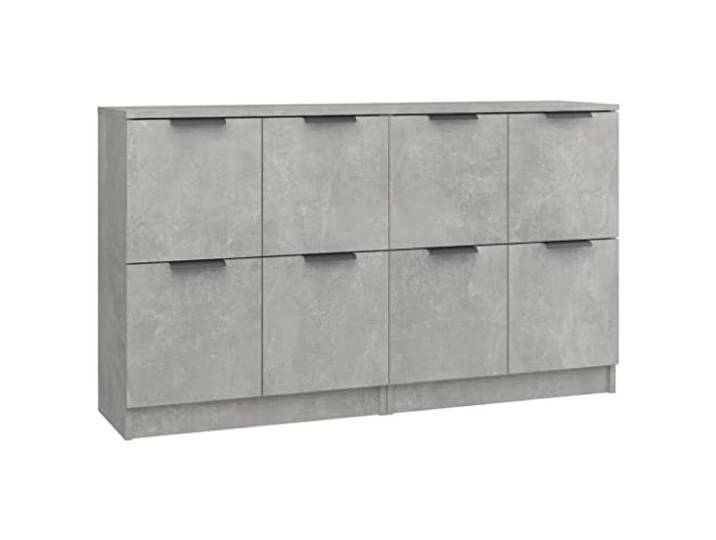 vidaXL 2X Sideboard Kommode Anrichte Schrank Beistellschrank Mehrzweckschrank Standschrank mit Türen Betongrau 60x30x70cm Holzwerkstoff