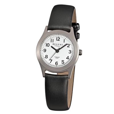 Quarzuhr REGENT, schwarz, Armbanduhren, Damen, Quarzuhr, Armbanduhr, Damenuhr, Lederarmband, analog