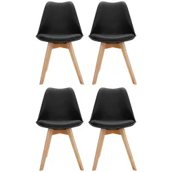 Stuhl-Set Scandi 4er-Set Schwarz